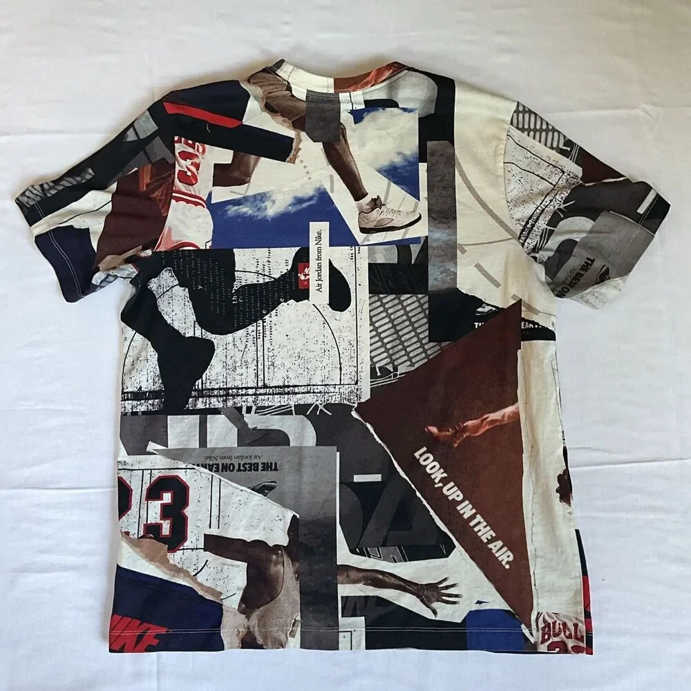 Retro Jordan Men's Large 360 Slam Dunk Tee All Over Print Nike Air T-Shirt
